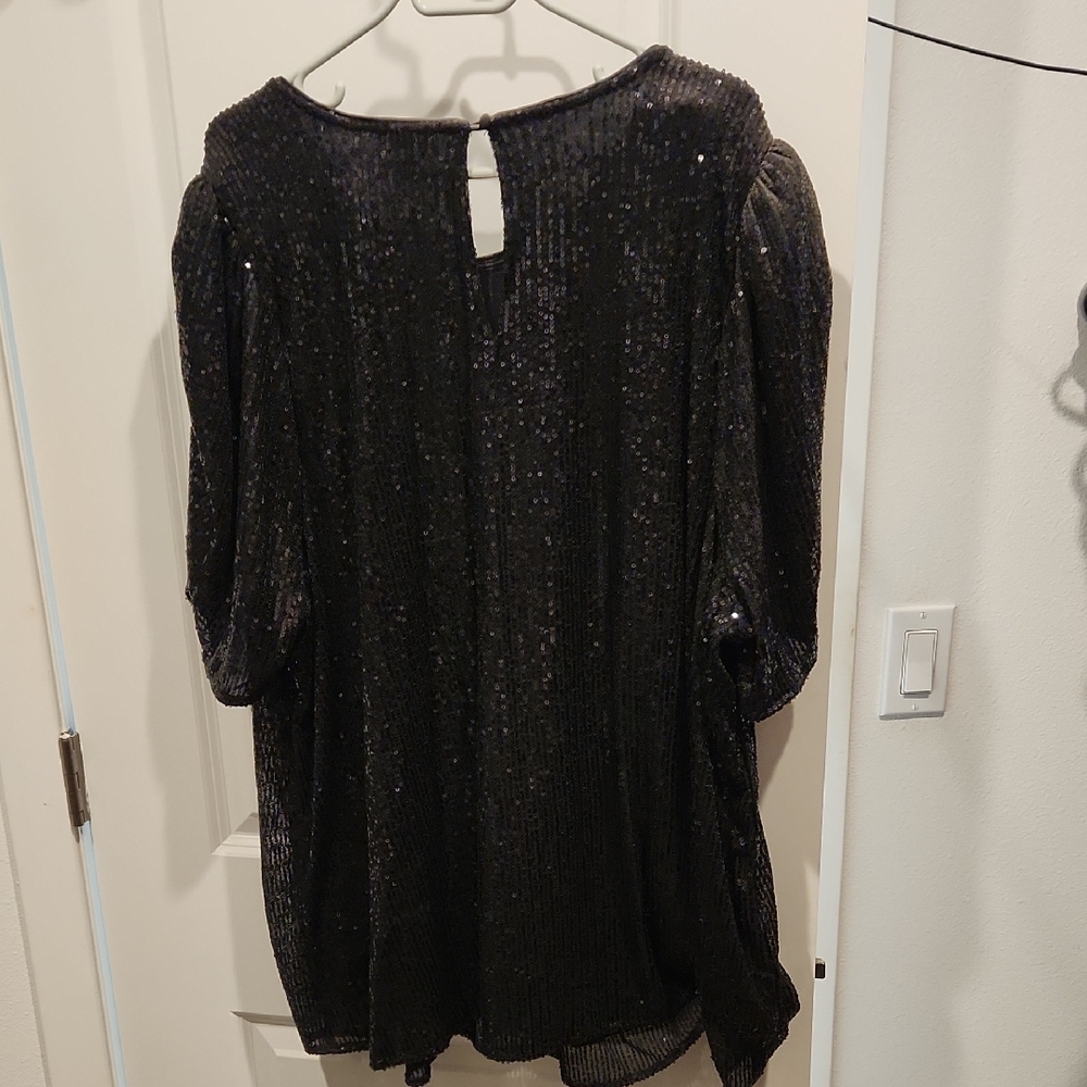 Torrid Black Sequin Blouse